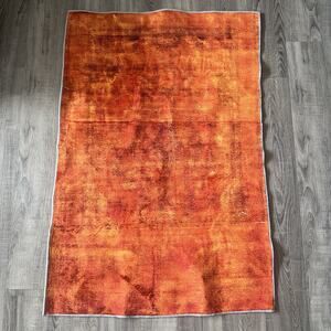 Zuida Orange Abstract Area Rug 46 x 30.5 In Polyester Accent Throw Rug